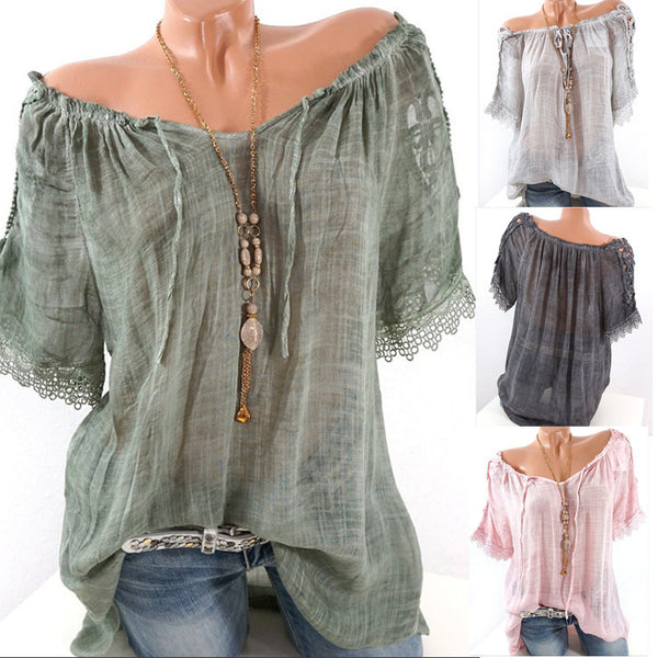 Translucent Shoulder Short Sleeve T-Shirt