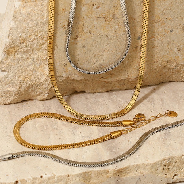 Stainless steel PVD electroplated square snake bone chain