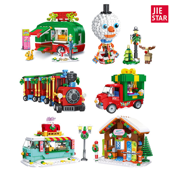 Christmas day street view building block toys