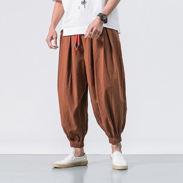Loose cotton and linen leggings