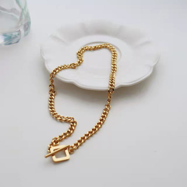 OT buckle stainless steel necklace punk style jewelry