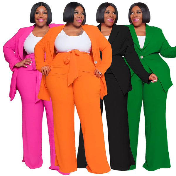 Professional casual long-sleeved trousers lace-up two-piece set