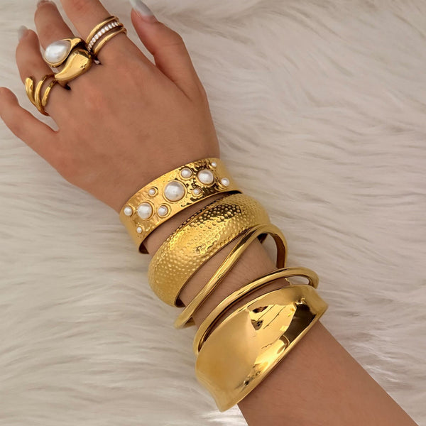 Stainless steel ring bracelet set