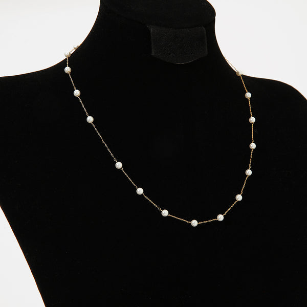 Pearl Clavicle Chain Stainless Steel Necklace