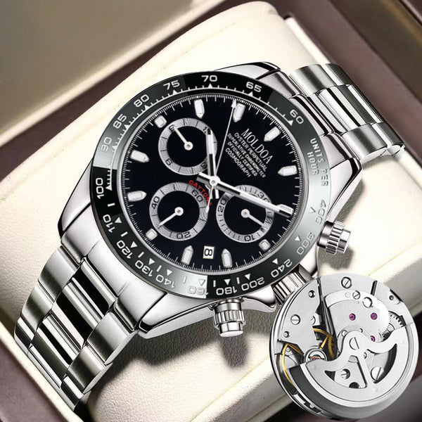 Automatic movement Men's watch Calendar Hollow waterproof luminous business watch