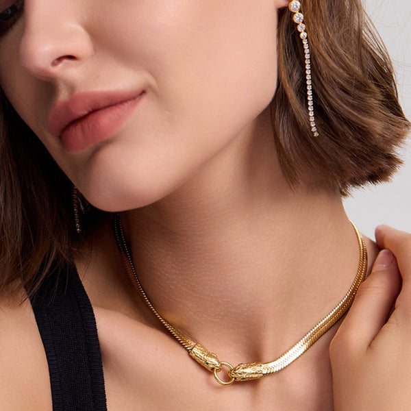 316 stainless steel snakehead necklace