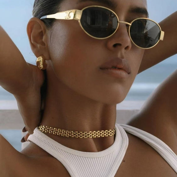 Stainless steel bracelet necklace set