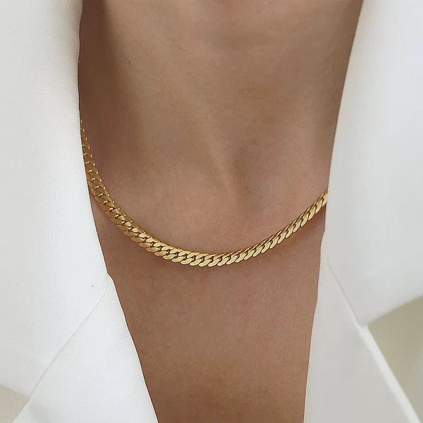 Stainless steel gold necklace