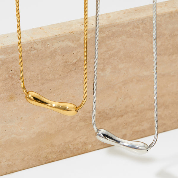 Stainless steel square snake chain necklace