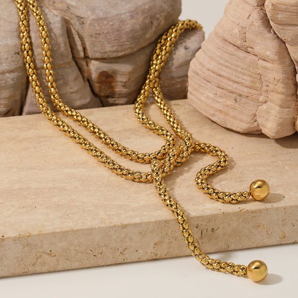 Stainless steel long necklace hip hop babes rough chain women's necklace