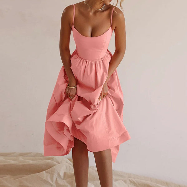 sexy low-cut slim-fitting dress