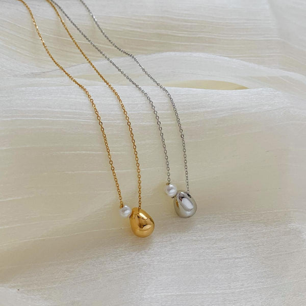 Water drop pearl pendant necklace