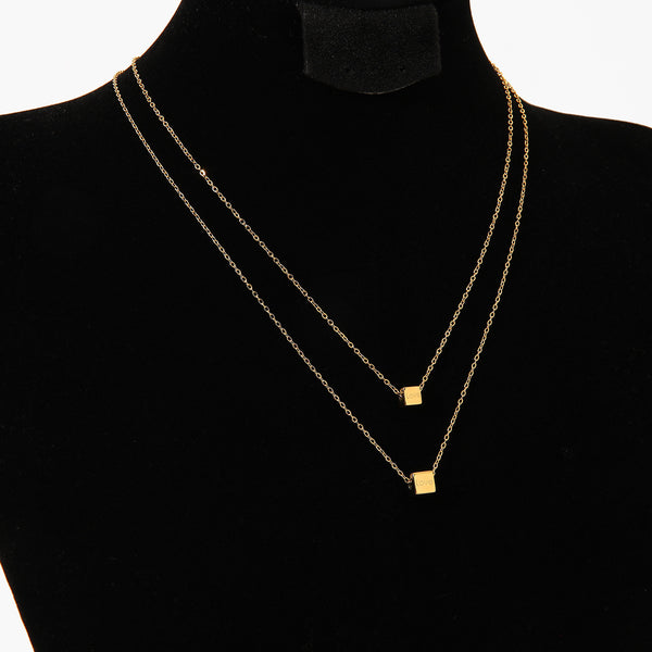 Double Love Square Necklace