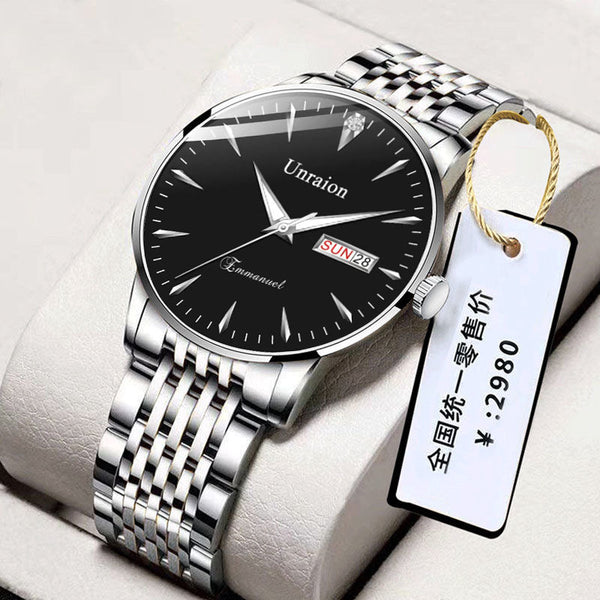 Fully automatic movement waterproof luminous dual calendar watch