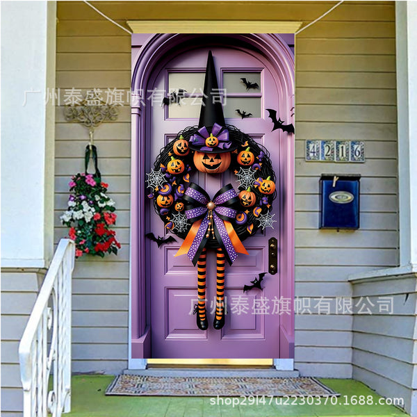Halloween Party Pumpkin Spider Web Atmosphere Background Vertical
