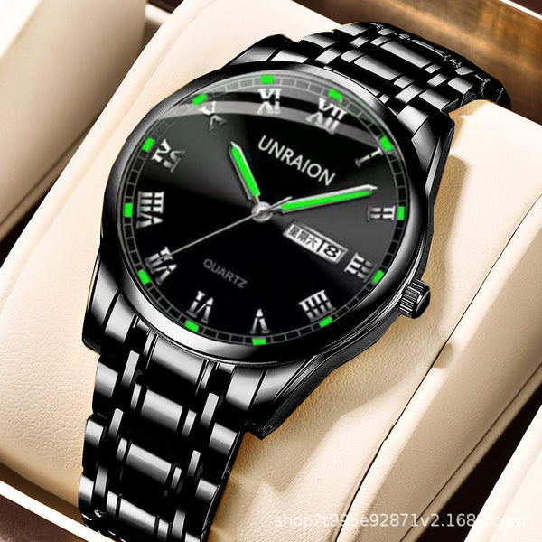 Fully automatic mechanical watch men's watch double calendar luminous business waterproof watch