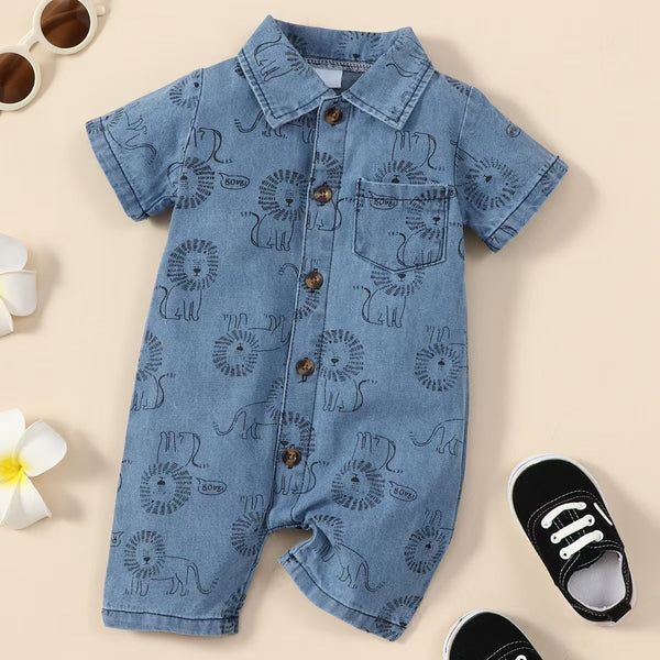 Children's denim onesie