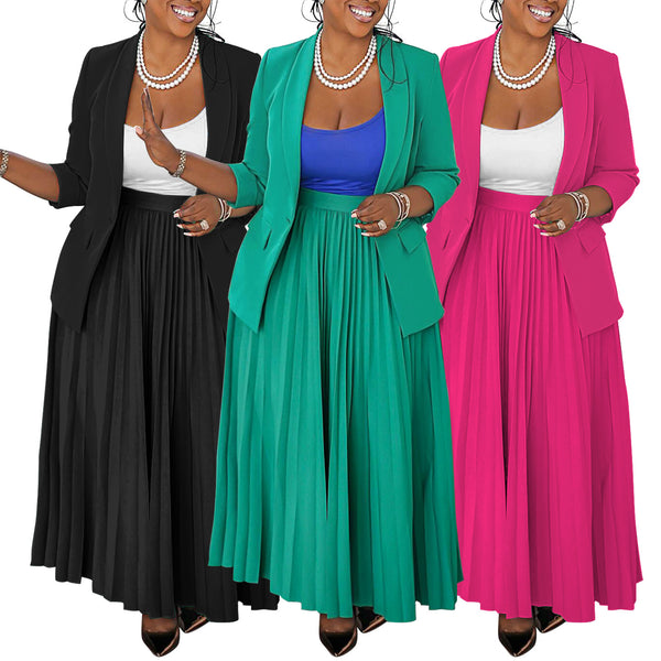 Business Wear Women's Suit Pleated Skirt Set