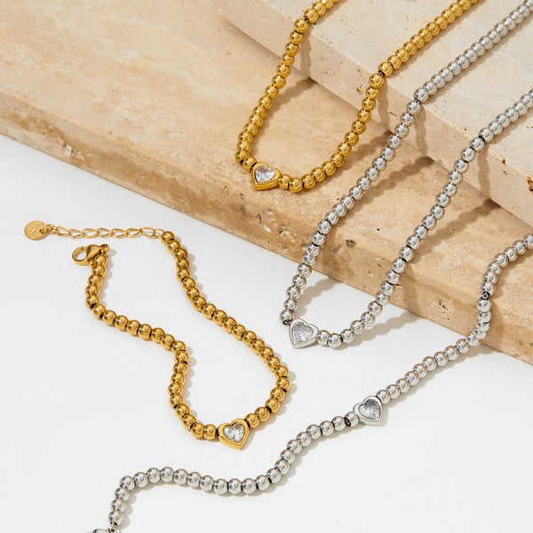 Love Necklace Bracelet Set