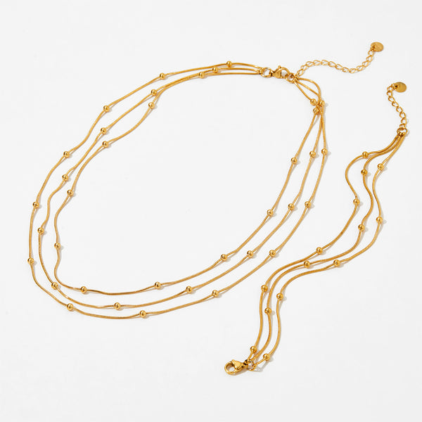 Three-layer necklace bracelet combination
