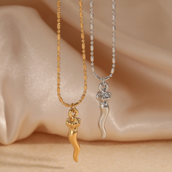 Stainless steel necklace pull adjustment rice necklace