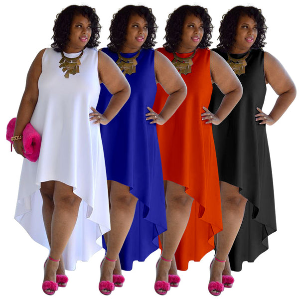 Large Sleeveless Sexy Crew Neck Dress