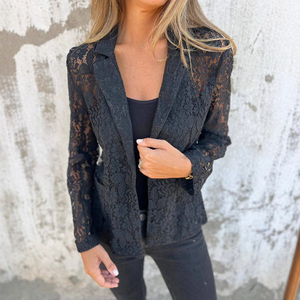 Solid color lace shirt suit