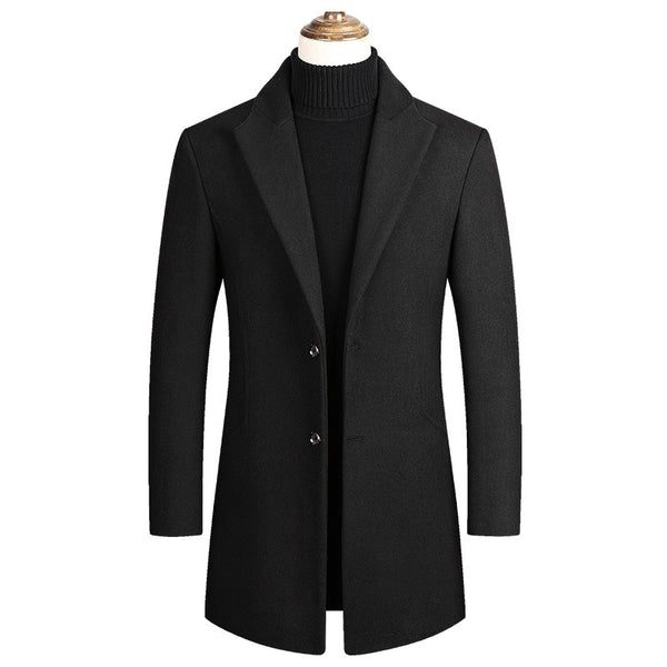 Men's long woolen jacket