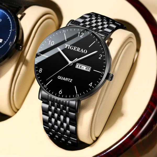 Men's Waterproof Double Calendar Non-mechanical Watch