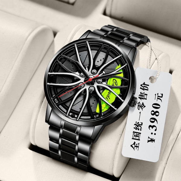 Fully automatic movement watch men's hollow car wheel hub business waterproof non-mechanical watch