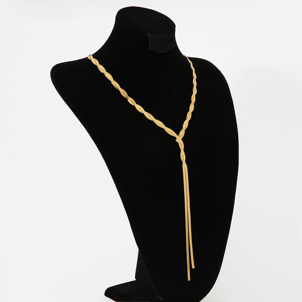 Minimalist design winding long chain sweater chain personalized daily stainless steel jewelry