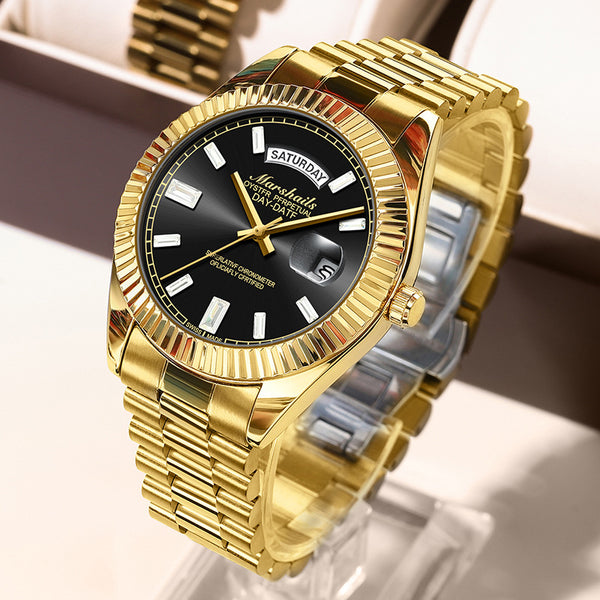 Black rock candy automatic hollow fake mechanical watch