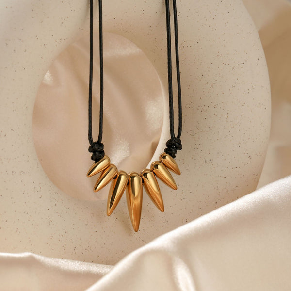 Stainless steel irregular spike shape necklace