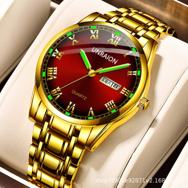 Men's Watch Double Calendar Luminous Business Waterproof Watch