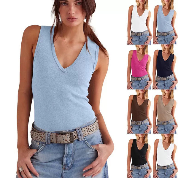 Summer V-neck Sleeveless Top