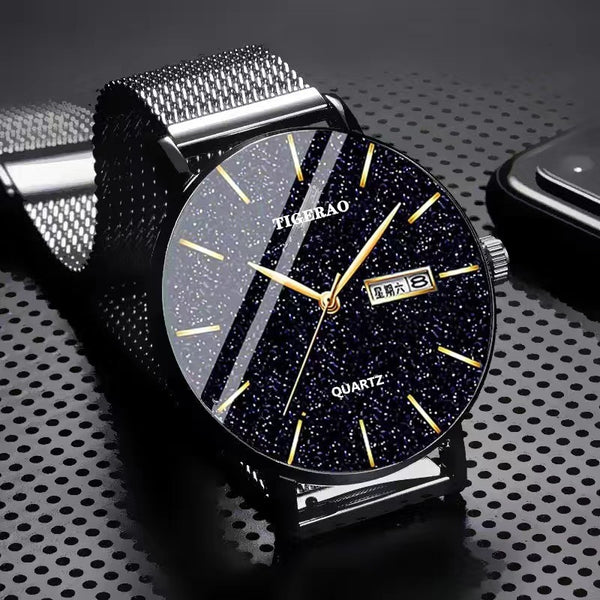 Men's Waterproof Double Calendar Non-mechanical Watch