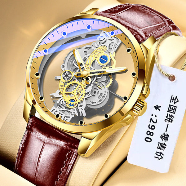 Hollow automatic mechanical watch