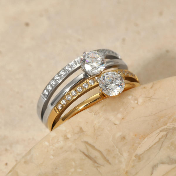 Stainless Steel CNC Diamond Ring