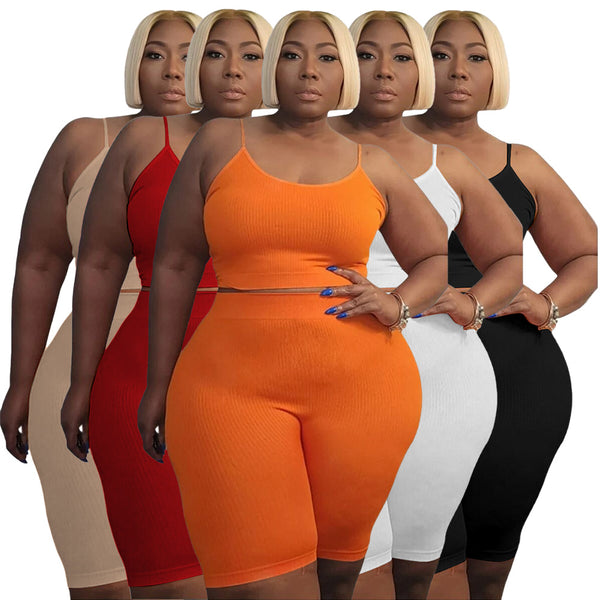 Large size women's casual sports two-piece set
