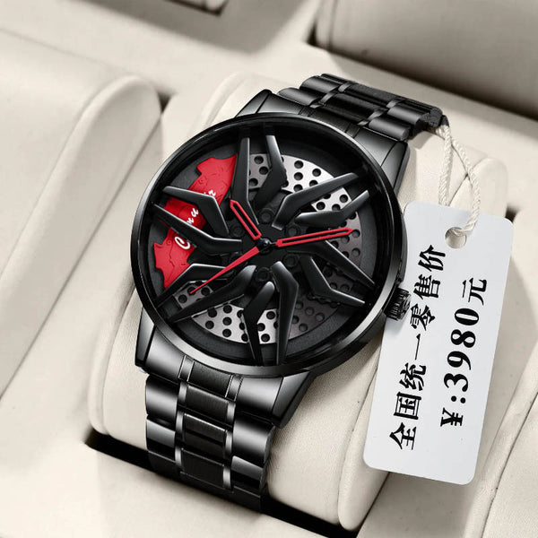 Fully automatic movement watch men's waterproof sports car wheel hub style