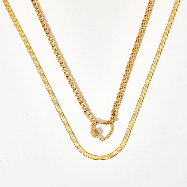 Double stacked flat snake chain