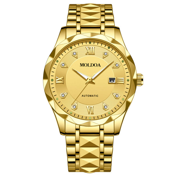 Watch Men's Calendar Rhombus Case with Luminous Waterproof Watch