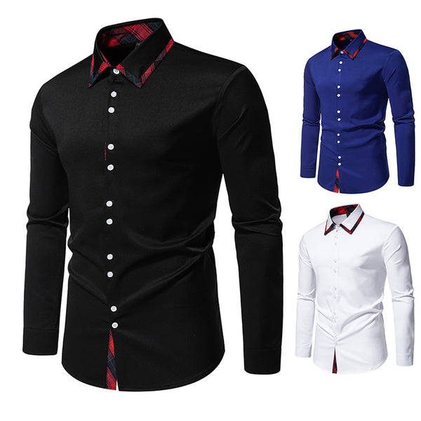 Contrasting triangle neck color matching shirt