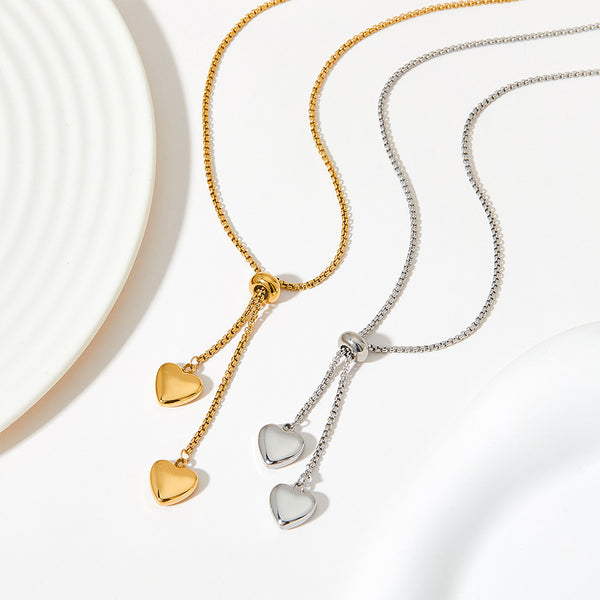Three-dimensional design double love necklace