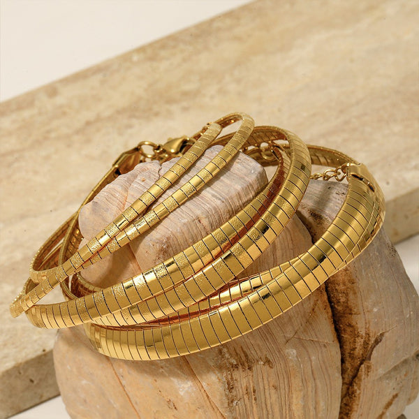 Omega Chain Necklace Stainless Steel Snake Bone Collar