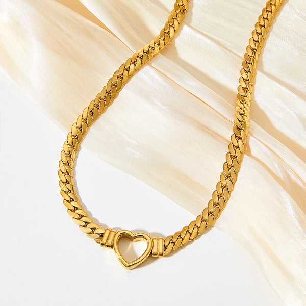 peach heart necklace