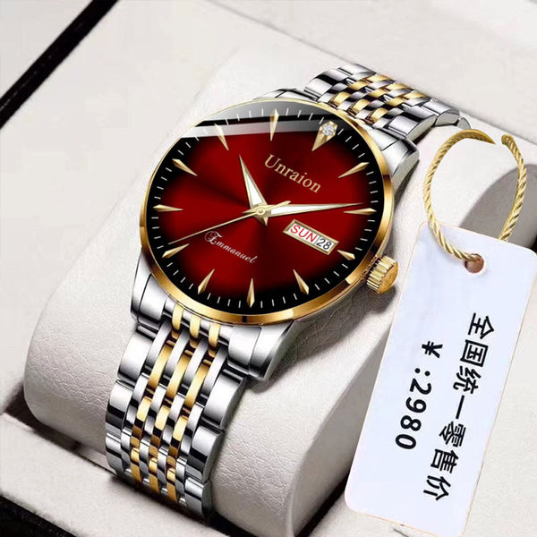 Fully automatic movement waterproof luminous dual calendar non-mechanical men's watch