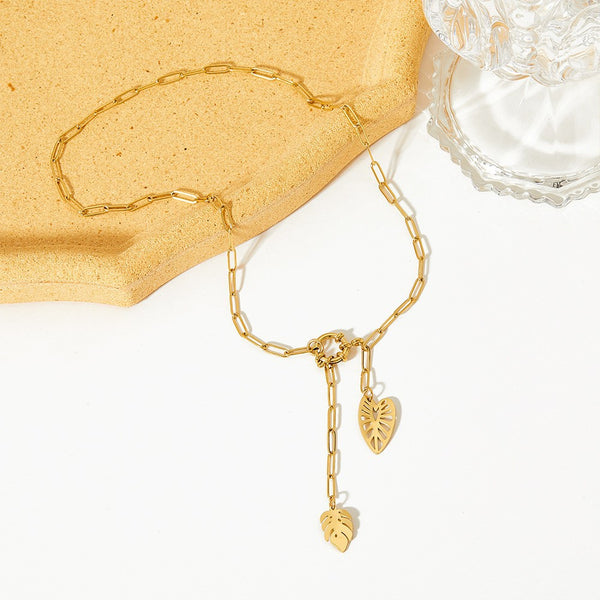 Vintage Hollow Leaf Necklace