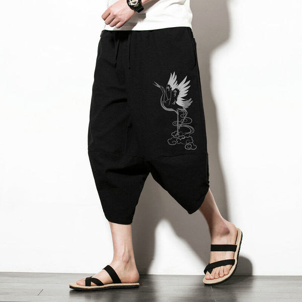 Embroidered cropped trousers bloomers