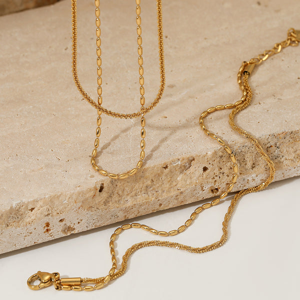 Multi-layer stainless steel chain necklace bracelet anklet